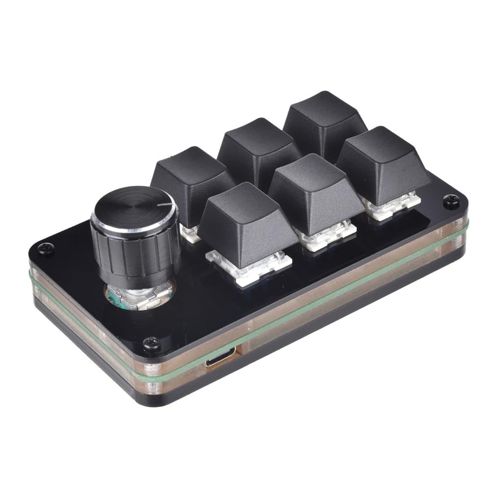Programowanie makro dostosowanie pokrętło klawiatura 6 klawiszy mini przycisk klawiatura do gier mechaniczna hot swap makro klawiatura z pokrętłem