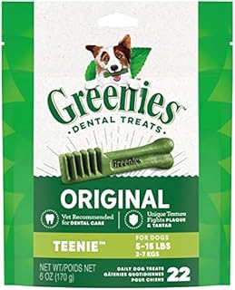 GREENIES Original TEENIE Natural Dental Care Dog Treats, 6 oz. Pack (22 Treats)