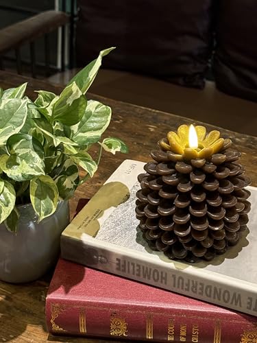 Image of Flameless Candle, Realistic Flickering Warm Glow LED Candle with 6-Hour Cycle Timer, Battery Operated for Romantic Ambiance & Holiday Decor（4 x 5.5 Inch）
