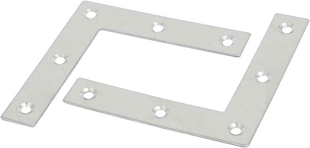 80mmx80x1mm Metal Shelf Brackets & Supports L Shaped Flat Repair Plates Fasteners Silver Brackets Tone 50pcs