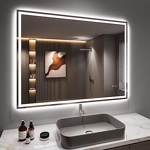 Dripex Specchio da bagno con illuminazione Specchio Led con altoparlante Bluetooth e Presa Luce...