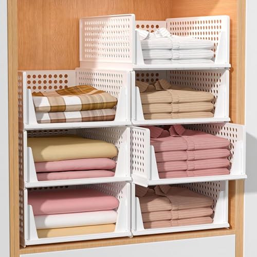 Image of STEFFAN Plastic Modular Drawer Storage Chest of Drawers Organizer Storage Box, Large Stomo Racks for Multipurpose Anti-Slip Shoes Organizers (Pack of 10, light Pink)