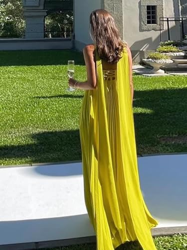 Womens Chiffon Bridesmaid Dresses with Scarf Long Strapless Prom Dresses 2025 Pleated Wedding Guest Dress B212