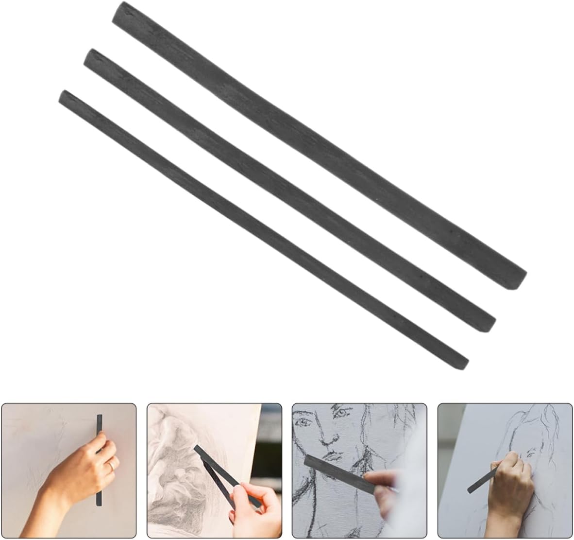 25pcs Vine Charcoal Sticks for Drawing Artist Shading Pencils Professional Compressed Willow Sticks Blending for Sketching