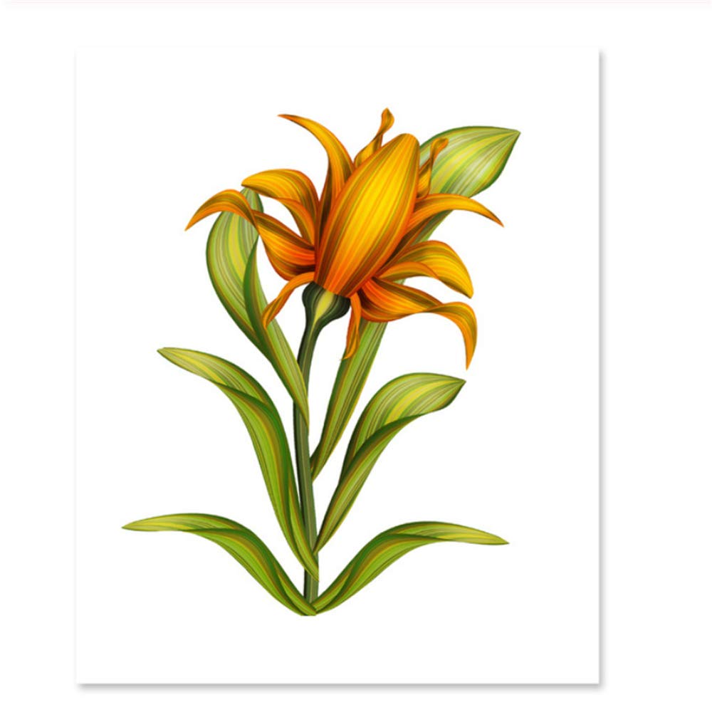 Imprimir Lienzo Pintura Flores Amarillas Carteles de Plantas y Cuadros nórdicos de Arte de Pared para decoración de Marco de Sala de Estar 60x80cm (23.6 "x31.5) x2 con Marco