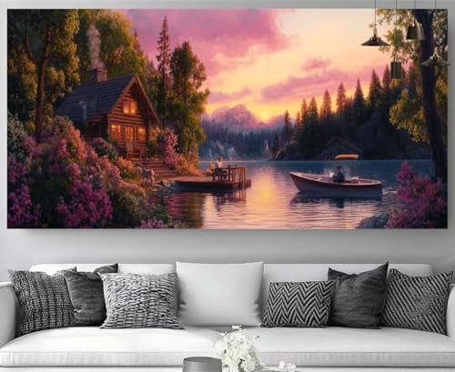 Broderie Kit Complet Diamond Painting Montagne et Forêt 5D | Peinture Diamant Canevas 30x60cm