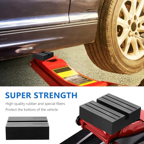 2 x Wagenheber Gummiauflage, Universal Gummi Wagenheber Auflage, Quadratischer Gummiklotz Wagenhebers Hebebühnen Kompatibel mit Mercedes BMW Gummiblöcke Gummipuffer Schutz Adapter(75x75mm)