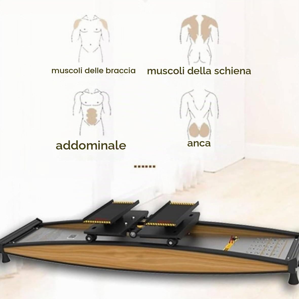 Macchina multifunzione per esercizi di sci a casa e palestra, attrezzatura cardio fitness per allenamento della forza, palestra per principianti indoor