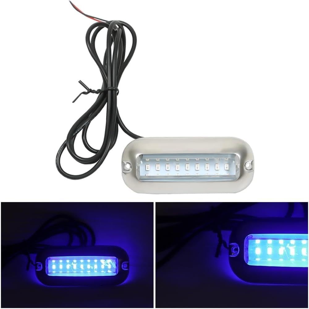 Genuine For Marine Boat Transom 2X 27 Blue LED Stainless Lights Underwater Pontoon OEM Replacement