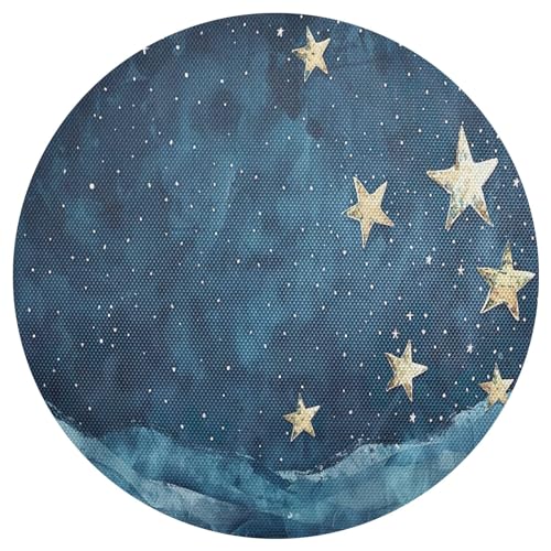 Mantel individual de mesa de cielo azul oscuro con estrellas, manteles individuales lavables para comedor, resistente al calor, mantel individual para exteriores