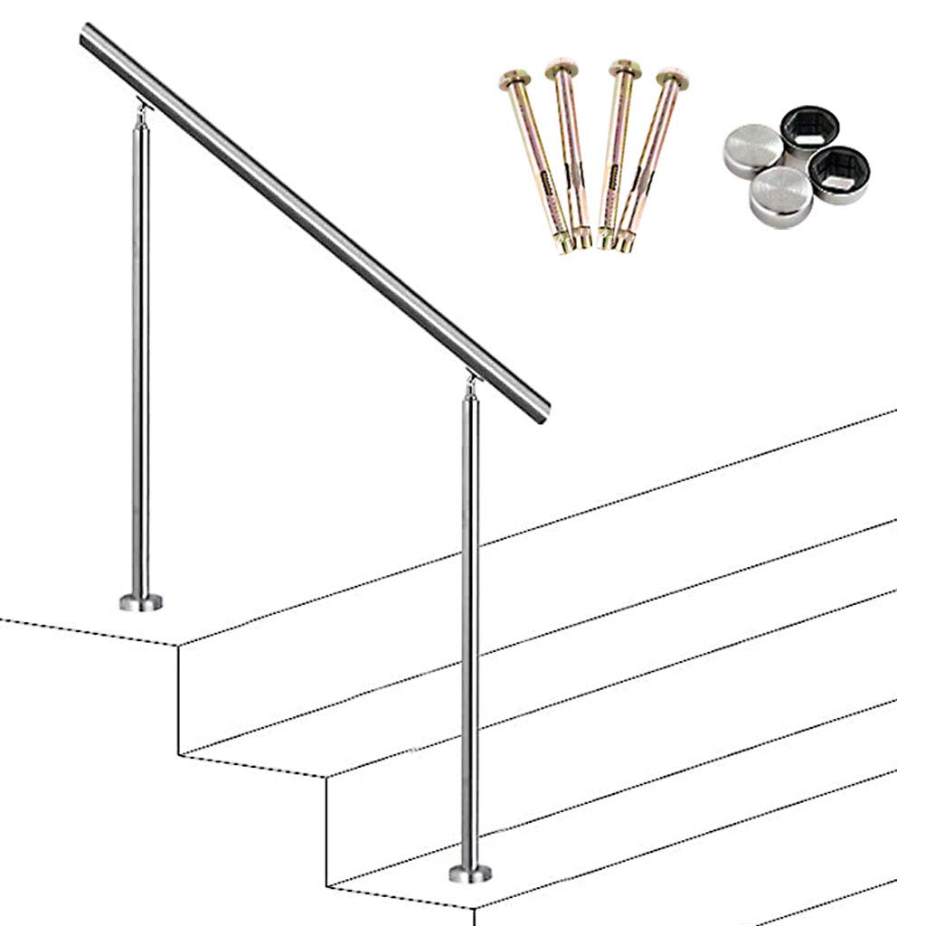 Rampe en acier inoxydable pour marches extérieures évitant les chutes sur escalier