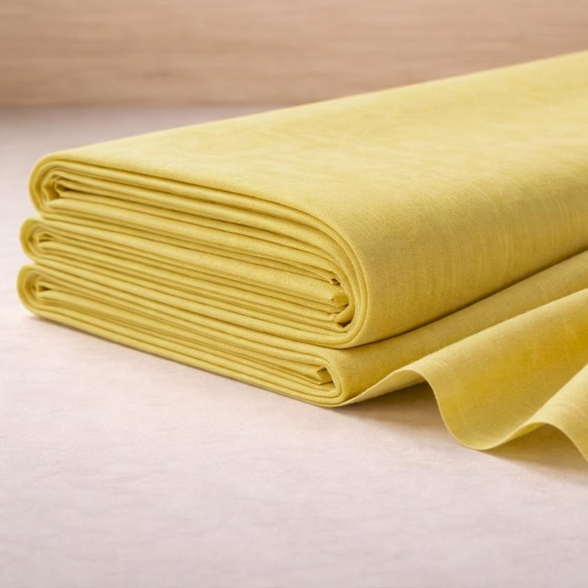 Image of Soimoi Green Solid 60 * 60's Cotton Cambric Fabric by 3 Yards, 56 Inch Wide Light Weight Material Suitable for Kurtis, Blouses, Kids Clothing, Tunics, Dresses and Summer Apparel