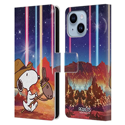 Snoopy Cow-Boy Spatial Étui Cuir iPhone 14 Plus pour Voyager avec Style