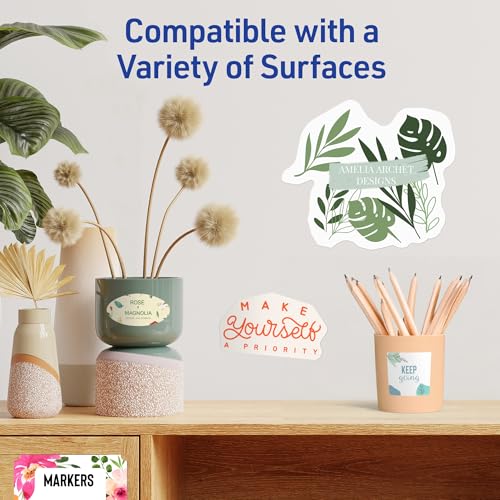Image of Avery Durable DIY Polyester Sticker Paper, 8.5 inch x 11 inch, Removable Surface Safe Adhesive, Water-Resistant with Laser or Pigment-Inkjet Printers, 3 Full-Size Label Sheets (61512) (Pack of 5)