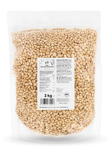 KoRo - Bio Weiße Bohnen 2 kg - 100% getrocknete, weiße Bohnen - Ideal für Salate, Currys oder Eintöpfe - Vegan
