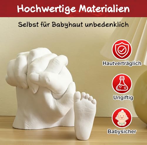 PewinGo Handguss-Set，3D Handabdruck Set für Paare-Partner und Pärchen Geschenke für Frauen und Männer für Valentinstag, Hochzeitstag – Ansicht 3
