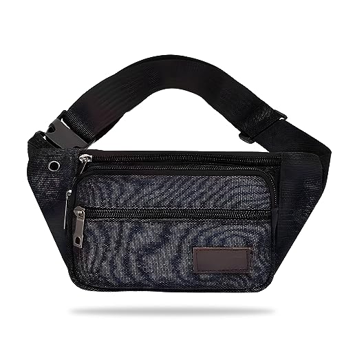Image of Kraptick Premium Unisex Waist Bag for Men and Women - Stylish Fanny Pack, Hip Bag, Travel Money Belt (Canvas Black)