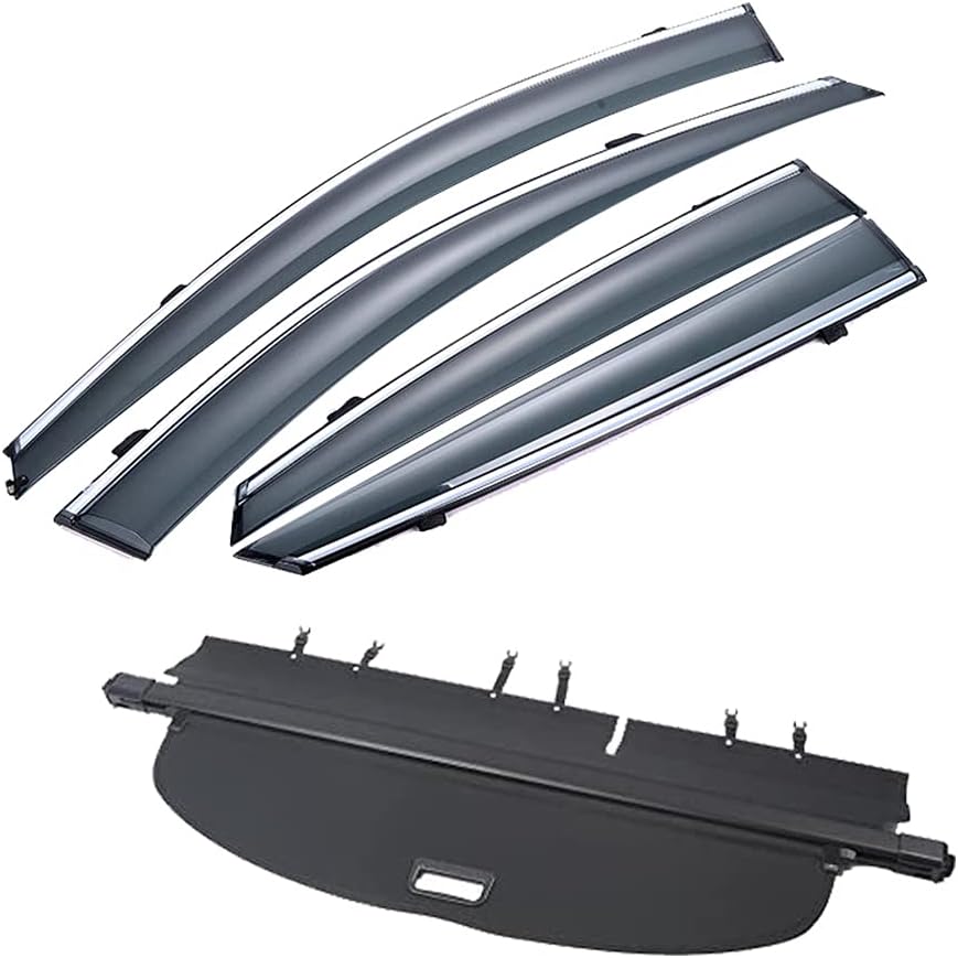 Vesul Compatible with Nissan Rogue 2014-2020 Retractable Cargo Cover Security Cover Screen Privacy Cover Tape on Window Wind Deflector Chrome Trim Rain Guard Vent Visor Shield Cover