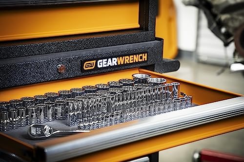 Image of GEARWRENCH 176 Piece 1 /4 inch, 3 /8 inch & 1 /2 inch Drive 12 Point Standard and Deep SAE /Metric Master Socket Set - 89074
