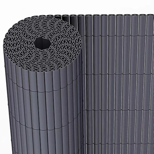 JORON Sichtschutzmatte PVC Sichtschutzzaun Sichtschutz Windschutz für Garten Balkon Terrasse - 120 x 500cm | Anthrazit