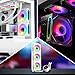 RGB Fans:5pack 120mm PWM ARGB Case Fan with Fan Hub and Remote,Speed Control,PWM Control Fan for Computer Case and Liquid Cooling System,White