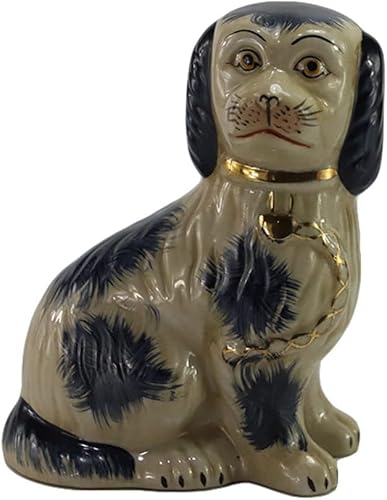 Miniatura 4 de SYNWISH Figuras de perro de porcelana pintadas a mano, par de adornos azules para perros, coleccionables de cerámica para decoración del hogar,