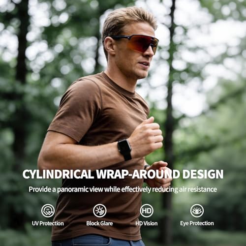 Image of BangLong XL 150MM Sports Sunglasses for Men Women - Ultralight 24g UV400 Protection Running Glasses for Cycling Hiking