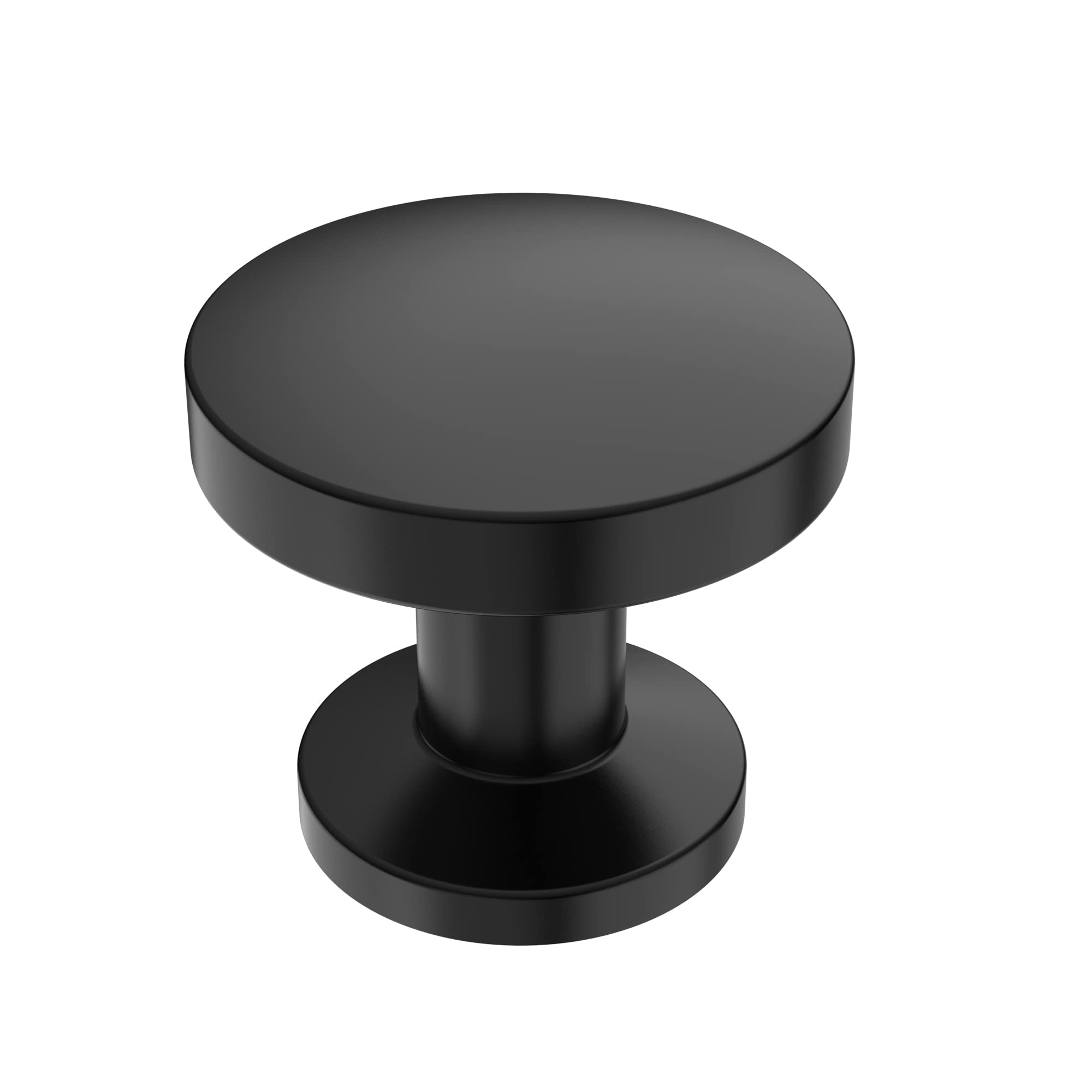 Alzassbg 10 Pack Matt Black Cabinet Knobs, 1.1 Inch(30mm) Diameter Round Cabinet Knob Hardware for Kitchen Dresser Drawer AL6044MB