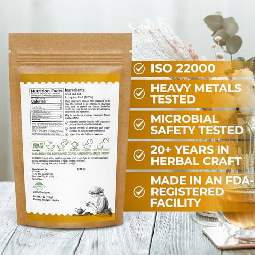Image of WILDFIELD HERBS 4 oz. Astragalus Root Herbal Tea - 113g Dried Astragalus Root Tea Huang Qi Raiz de Astragalo