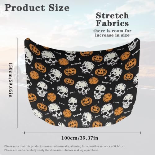 Image of Car Hood Cover Skull Bone Print Car Hood Protector Waterproof Universal Automotive Exterior Accessories Halloween Decorations for Compact Vehicles Sedans Trucks SUVs Pickup (59x39 Inch)