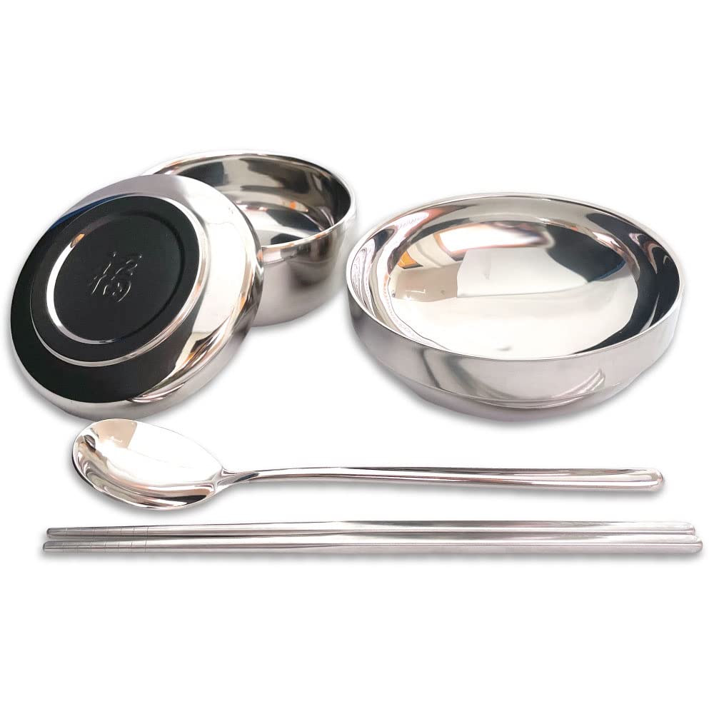 Amazon | 韓国式 茶碗 プレミアム 5点セット [茶碗, 蓋(福印), 箸 
