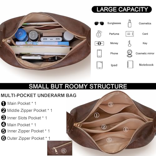 Bolso Hobo para mujer de cuero vegano retro miniatura 5