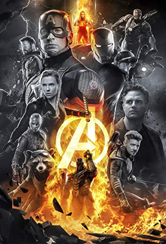 Avengers Endgame Movie Poster 24x36 Inch (Glossy Photo Paper) Wall Art Portrait Print - Chris Evans - Brie Larson - Robert Downey Jr. - Scarlett Johansson - Chris Hemsworth