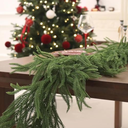 Guirlande de pin artificiel souple 180 cm pour decoration interieure de Noel - 8