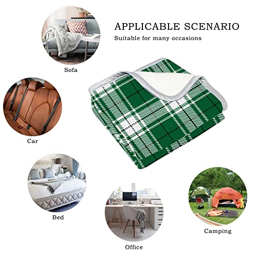 Blanket Soft Warm Christmas Tartan Check Plaid Green Blankets Throw For Bed Couch Sofa Car Lightweight Travelling Camping For Kids Boys Women 60 X 50 Inch #TOP1
