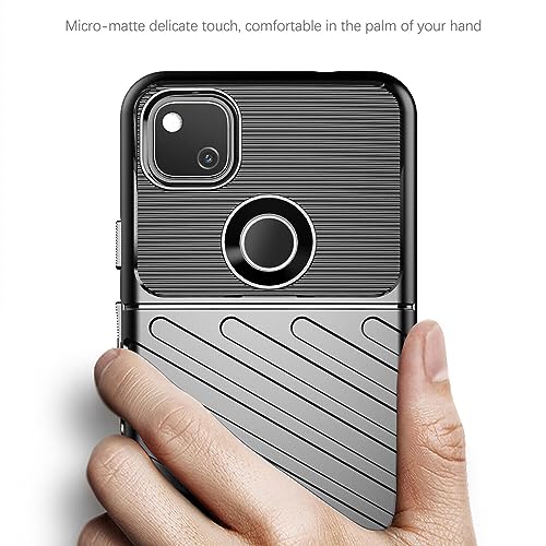 Image of Shockproof Back Cover Case for Google Pixel 4a 4G | 360 Degree Protection | Protective Design | Anti-Scratch Tough Slim TPU Case for Google Pixel 4a 4G (Black)