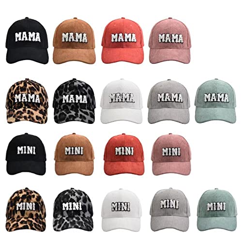 2PCS Parent-Child Hat Mother Child Daughter Son Baby Family Hat Retro Corduroy Baseball Cap Snap Cap Mothers Day3