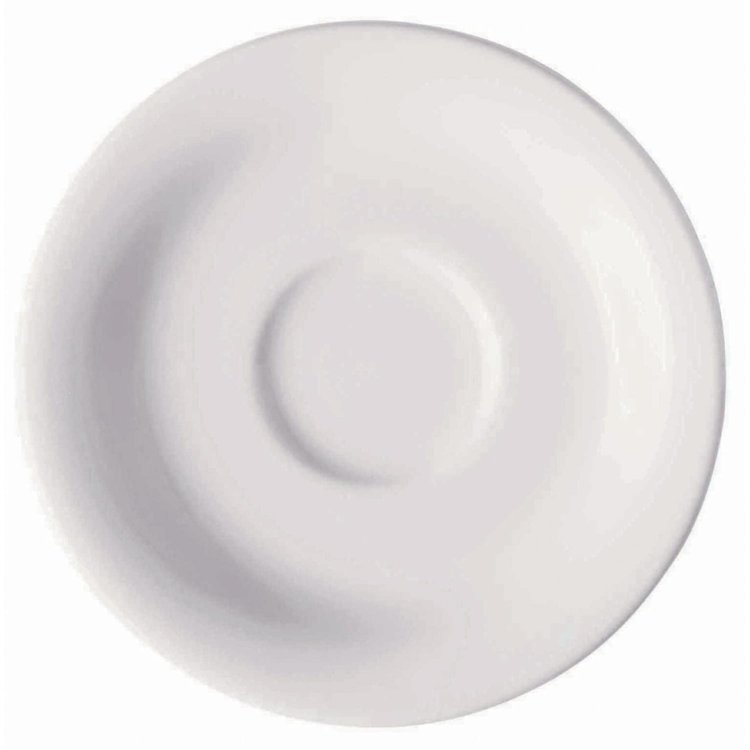 G.E.T. High-Strength Porcelain Capuccino Saucer, 6.25", White (Set of 12)