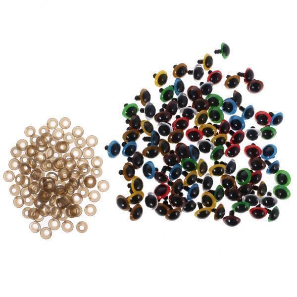 ATORSE 2x100 Pieces Mixed Color Plastic Safety Eyes with Washers for Doll Making 14mm-image-25