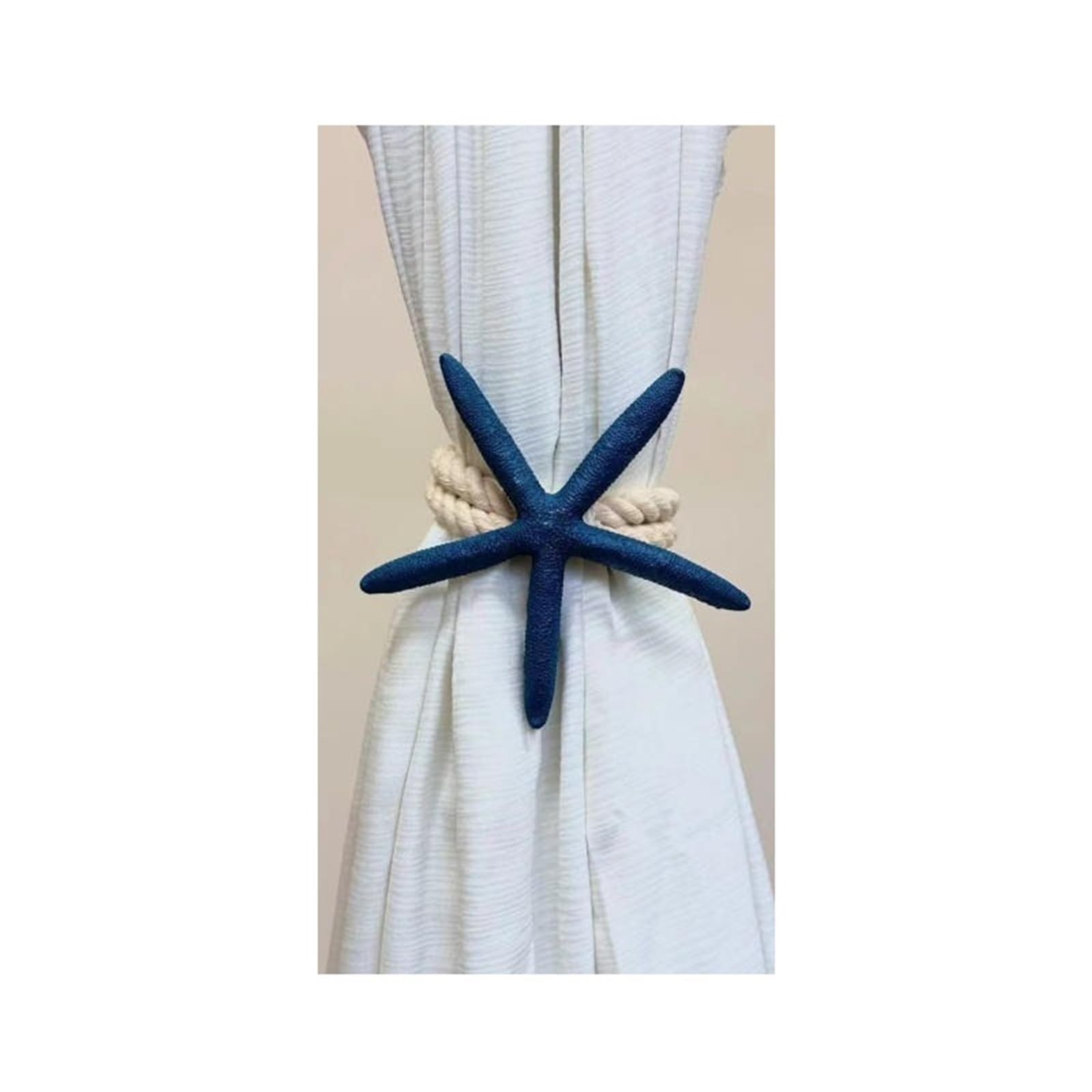 Simple Stable Starfish Curtain Tie Rope Fixing Buckle Bedroom(1pc dark blue)