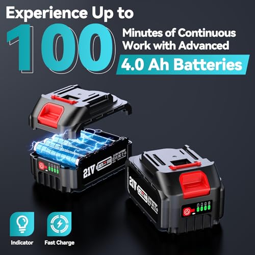 Seesii 2 in 1 Cordless 8 inch Pole Saw & Mini Chainsaw with 2 Battery, Power Electric Polesaw for Tree Trimming, Chain Saw with Extension Pole, Limb Branch Cutter Pruner PS800 - Image 5