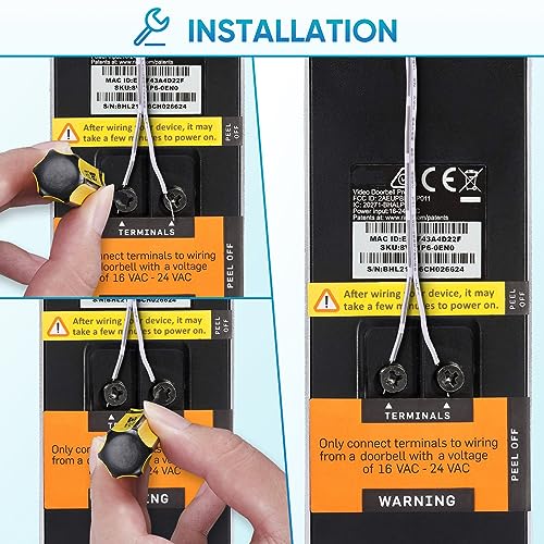 24 Volt 500mA Türklingeltransformator kompatibel mit Ring, Nest, Wyze Türklingel,C-Draht Adapter für Nest, Ecobee, Sensi, Thermostat 8M cable largo.