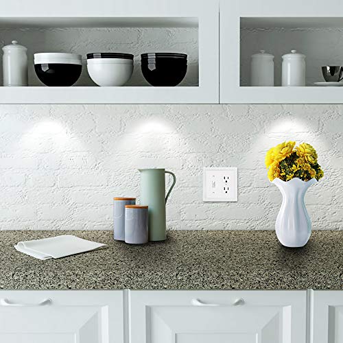 Image of Henne Bery Sunken Pearls Heavy Duty Decorative Wall Plate Switch Plate Outlet Cover (Toggle /Duplex, White)