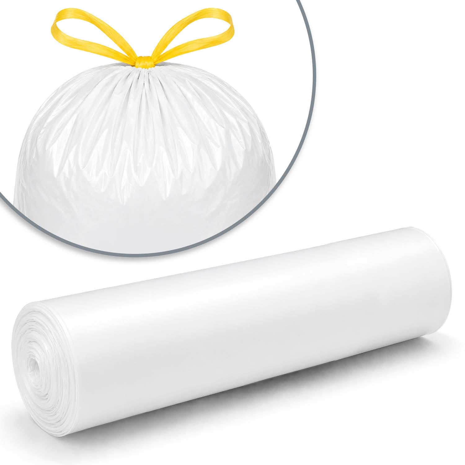 com-four® 675x Müllbeutel mit Zugband 30 Liter - reißfeste Abfallsäcke - Mülltüten flüssigkeitsdicht - Müllsäcke für Haushalt, Gastronomie und Gewerbe - 25 Stück pro Rolle (30 Liter - 675 Stück)