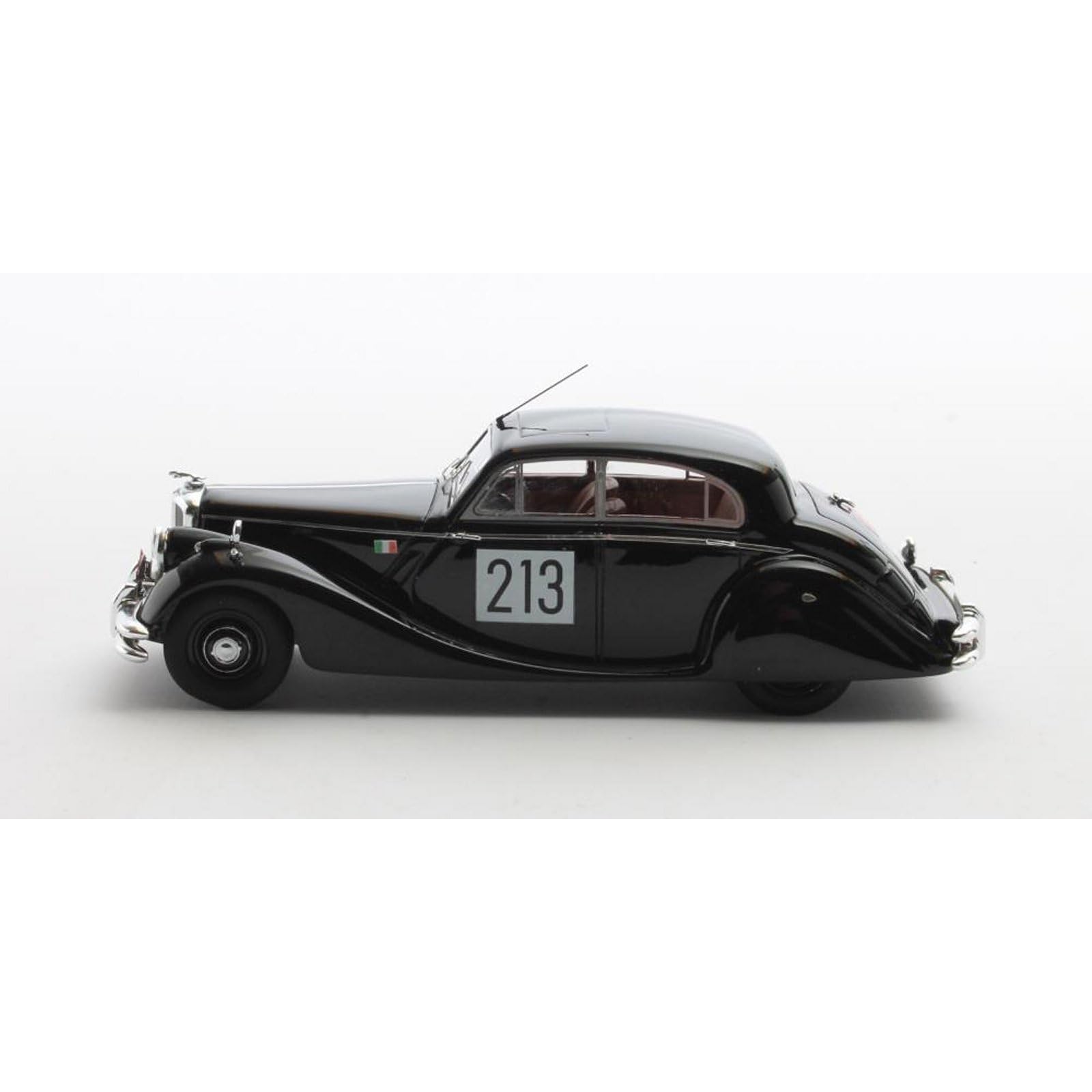 Jaguar Mk V No.213 Monte Carlo Rally 1951 Modellino in Diecast Scala 1:43, Nero, con Vetrina