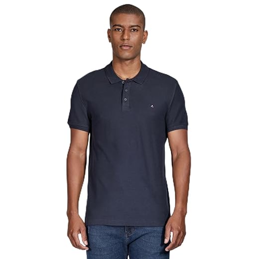 Polo Aramis Cotton Piquet Basic Marinho