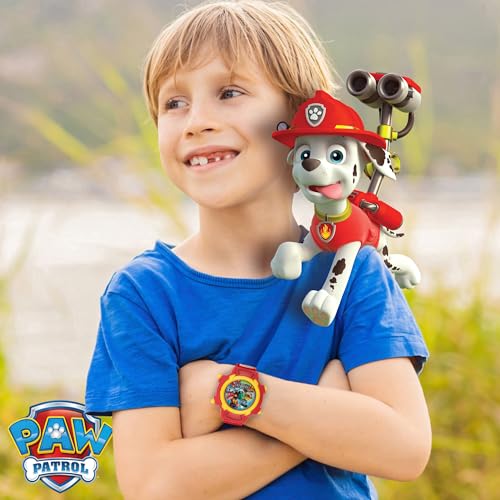 Nickelodeon Paw Patrol Kids Digital Watch with LCD Display, Velcro Strap, Chase, Marshall, Rubble & Rocky, Perfect for Young Fans Learning to Tell Time, Ideal Gift for Kids Ages 3+4