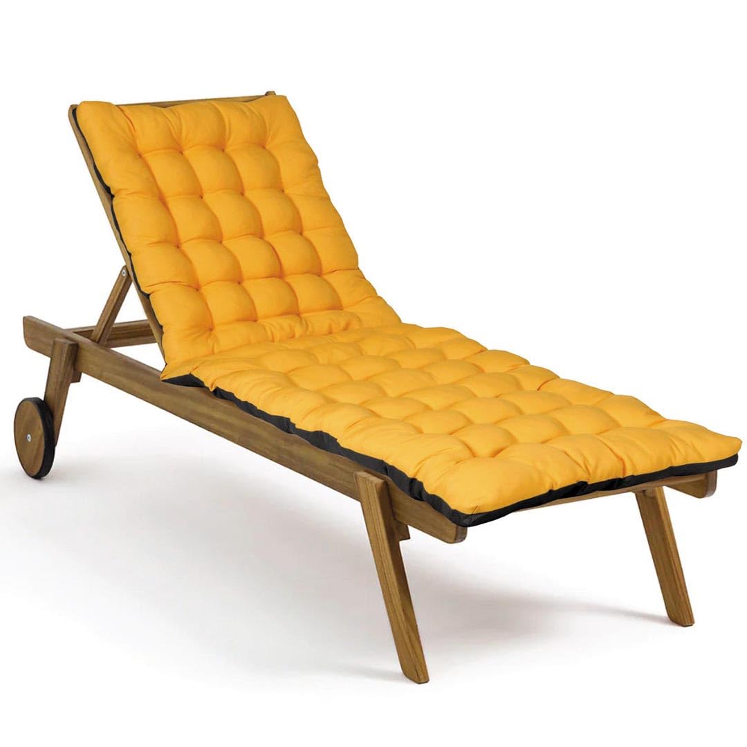 Atout Ciel Lot de 2 Coussins matelassés Bicolores pour Bain de Soleil, transat en Tissu déperlant 190x60cm, Anthracite/Jaune