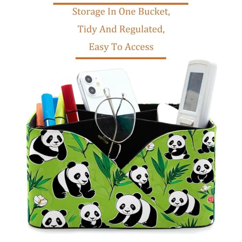 Organiseur de bureau panda cadeau idéal avec boîte de rangement rectangulaire