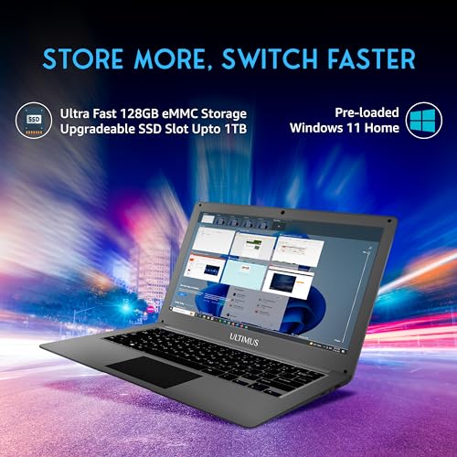 FUTOPIA ULTIMUS PRO Intel Dual Core ~2.8 GHz 4GB RAM 128 GB eMMC Expandable ~ 512 GB, 14.1" HD Display Intel HD Graphics Win 11 Home 1.20 Kg Thin &... - Image 4